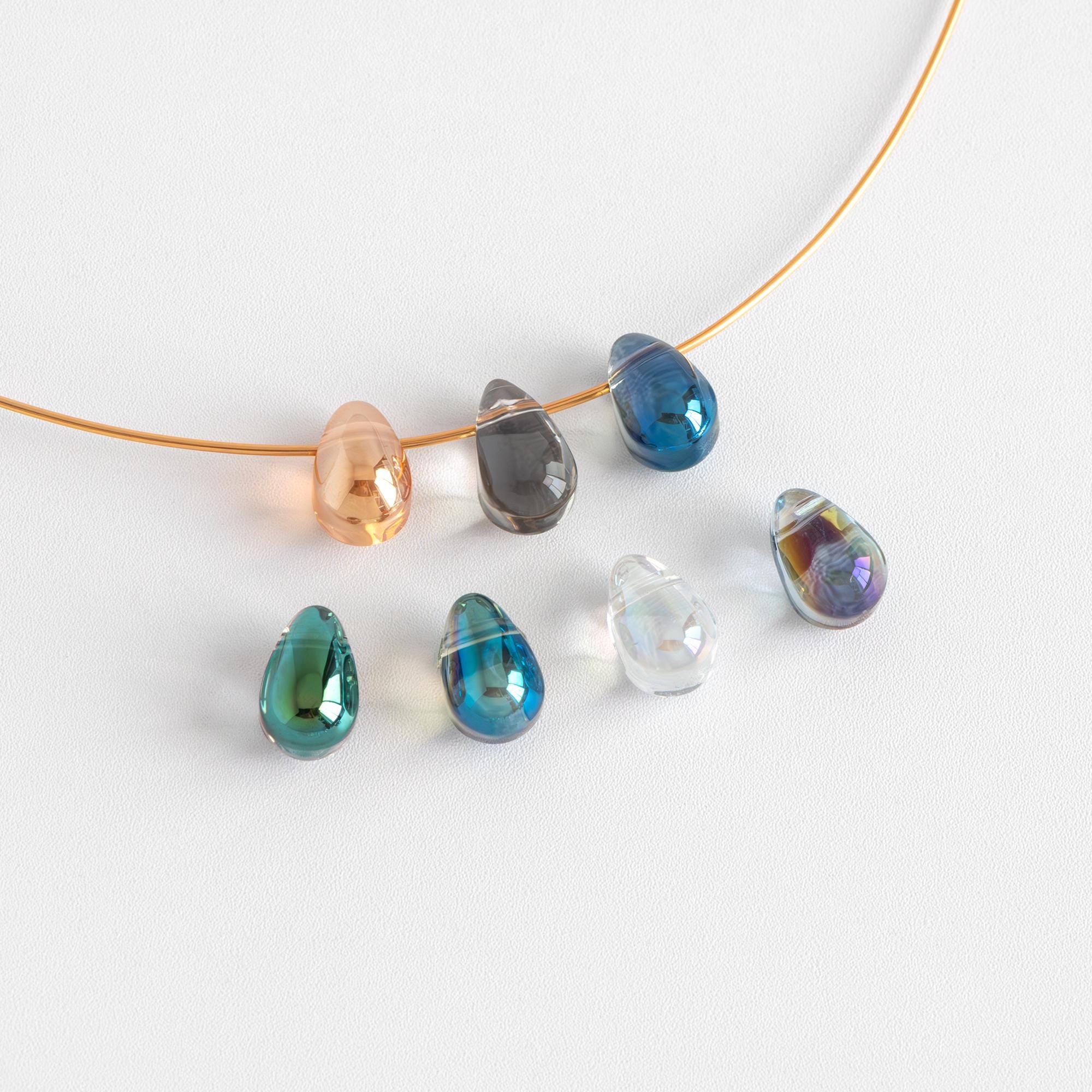 Glass Teardrop beads 9x6mm, Tear Drop Crystal Pear Beads, (GM-032)/ 50 beads